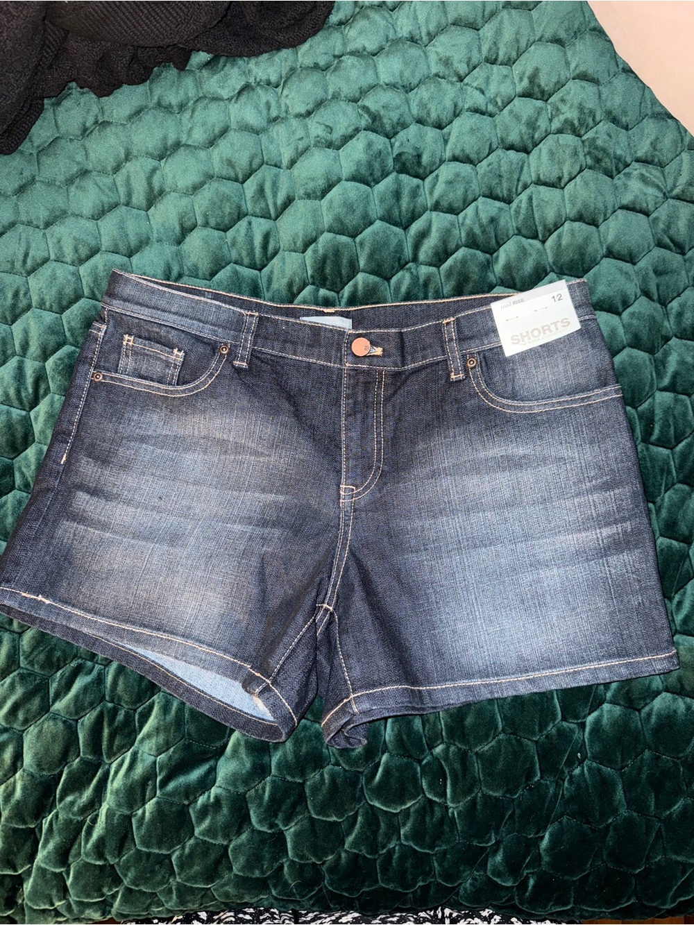 NY & Company Denim Shorts in Dark Blue - Classic Women’s Jean Shorts Mid Rise